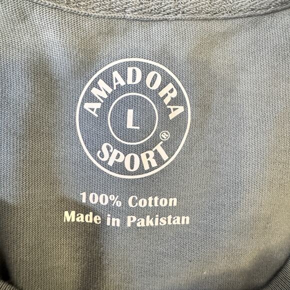 nwot KEEP CALM AND RIDE ON Amadora Sport T-Shirt L Men's Blue Soft Cotton - Picture 3 of 3